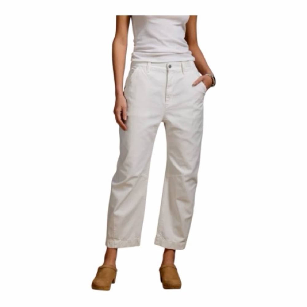 Wide-Leg Cropped Women's Pants in White